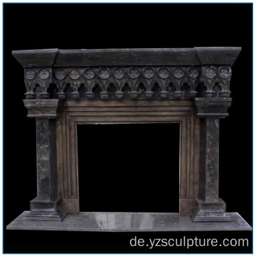 Antike Vintage schwarze Marmor Kamin Mantel